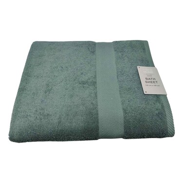 لا كوليكشن منشفة حمام قطنية 420 غرام لكل متر مربع باللون الأخضر الداكن 100×150 سم