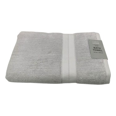 La Collection 550 GSM Cotton and Viscose Bath Towel Light Grey 70x140cm