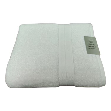 La Collection 550 GSM Cotton and Viscose Bath Sheet 22001150 Bright White 100x150cm