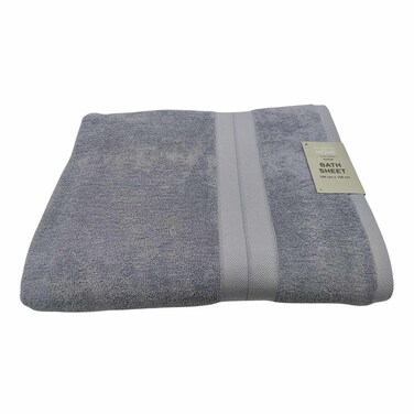 La Collection 550 GSM Cotton and Viscose Bath Sheet Pale Blue 100x150cm