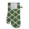 La Collection 170 GSM Cotton and Polyester Oven Mitten Green Design 17x32cm