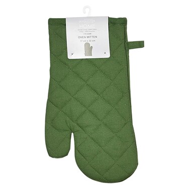 La Collection 170 GSM Cotton and Polyester Oven Mitten Dark Green 17x32cm