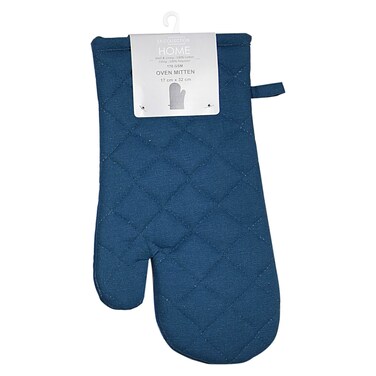 لا كوليكشن قفاز فرن من القطن والبوليستر 170 غرام لكل متر مربع أزرق داكن 17×32 سم