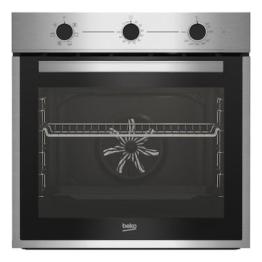 Beko 60cm Builtin Electric Oven, 6 Cooking Multifunction Oven, 74 litres Oven, Conventional Fan Oven, SteamShine cleaning,BBIE14100XC(Stainless Steel)