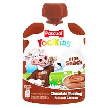 Pascual YogiKids Chocolate Pudding Kids Snack Pouch, 80g