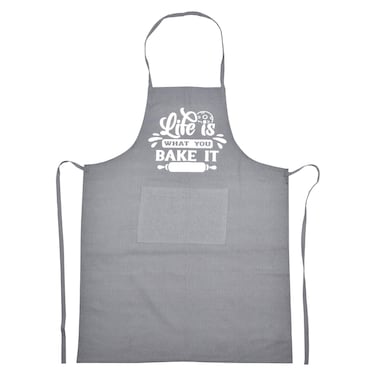 لا كوليكشن مريلة قطنية 170 غرام لكل متر مربع رمادية داكنة 60×90 سم