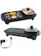 BEONE Electric BBQ Roasting Pans Hot Pot, 2 in 1 Multi-functional Smokeless Non-Stick Shabu Hot Pot BBQ, Electric Barbecue Oven for Family Party Easy Clean (2 in 1 Roasting Pans)