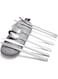 Portable Stainless Steel Travel Camping Cutlery Set with Waterproof Case, 7 Pieces