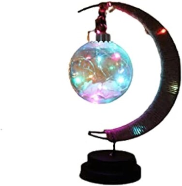 LOVEYBEAUTY Enchanted Lunar Lamp -Night Light,Moon Lamp Galaxy Lamp, Hanging Moon Lamp Magic Moon Night Light,Christmas Decorative Lights,Home Decorations Gift. (warm wihit)