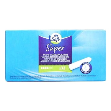 Carrefour Soft Super Optimal Absorption Tampons 32 Tampons