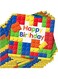 Unique Building Blocks Happy Birthday Napkin 16-Pieces, Multicolor