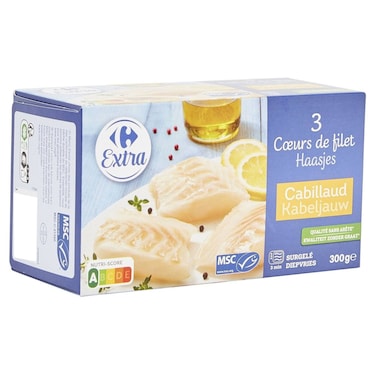 Carrefour Extra MSC Cod Heart Fillets, 300g