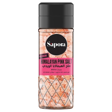 Sapora Himalayan Pink Salt Crystals Grinder Bottle, 250g