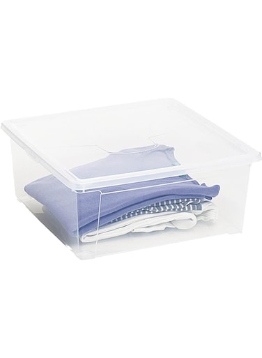 DEA Art 333 18 Litre Large Easy Storage Box, Transparent -