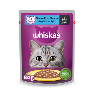 Whiskas Oceanfish in Jelly Wet Cat Food Pouch, 80g