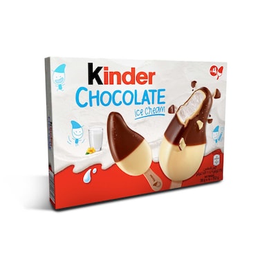 Kinder Chocolate Ice Cream, Milk Chocolate &amp; White Chocolate, 4 Sticks, 360ml