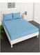 Deep Fitted Bed Sheet +2Pcs Pillow Covers, King/Queen/Double/Single Sizes, Color Sky Blue, Depth 30cm