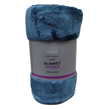 La Collection 280 GSM Polyester Blanket Double 28012810 Teal 200x220cm