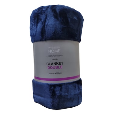 لا كوليكشن بطانية 280 غرام/متر² بوليستر مزدوجة 28012810 - أزرق داكن 200 × 220 سم