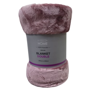 La Collection 280 GSM Polyester Blanket Double 28012810 Dark Mauve 200x220cm