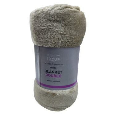 La Collection 280 GSM Polyester Blanket Double 28012810 Beige 200x220cm