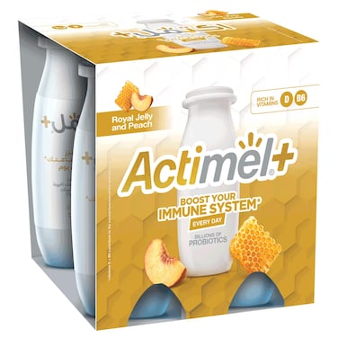 Actimel Royal Jelly and Peach Yoghurt, 93ml Pack of 4
