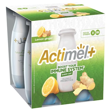 أكتيميل زبادي  بالليمون والزنجبيل، 93 ملل، عبوة من 4 قطع