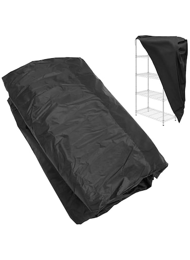 gernie Waterproof Shelf Cover, 210D Dustproof Storage Shelf Cover Wire Rack Cover with Zip, Storage Shelving Unit Cover, 36 X 18 X 72inch, Outdoor Storage Rack Cover