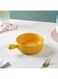 Nestasia Yellow Round Ceramic Serving Bowl with Handle, Soup Bowl, Salad Bowl, Bowl for Snacks, Microwave Safe, Dishwasher Safe (6.2 inch Diameter, 600ml Capacity)