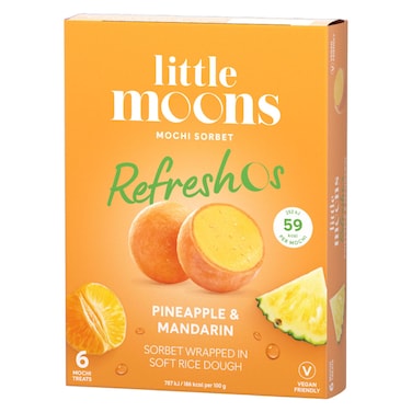 Little Moons Pineapple and Mandarin Flavoured Mochi Sorbet, 192g