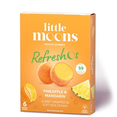 Little Moons Pineapple and Mandarin Flavoured Mochi Sorbet, 192g