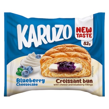 Karuzo Blueberry Cheesecake Filling Croissant Bun, 82g