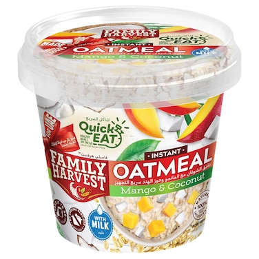 Family Harvest Mango and Coconut Oatmeal, 55g
