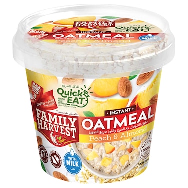 Family Harvest Peach and Almond Oatmeal, 55g