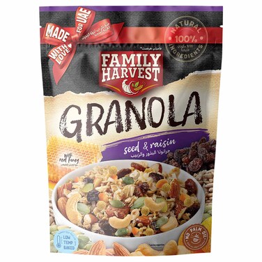 Family Harvest Seed and Raisin Granola, 250g