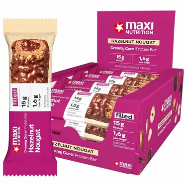 Maxi Nutrition Creamy Core Hazelnut Nougat Protein Bar, 45g, Pack of 12