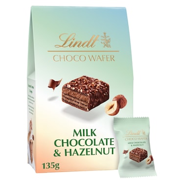 Lindt Milk Chocolate and Hazelnut Choco Wafer Sharing Bag, 135g