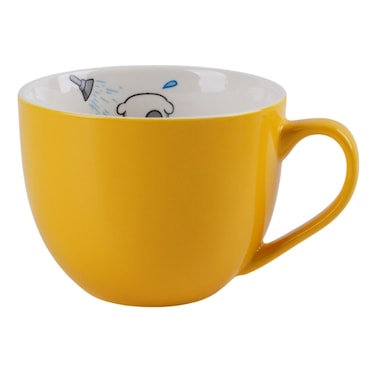 نيو بون شاينا  كوب من الفخار بنقشة كلب  450 ملل - أصفر