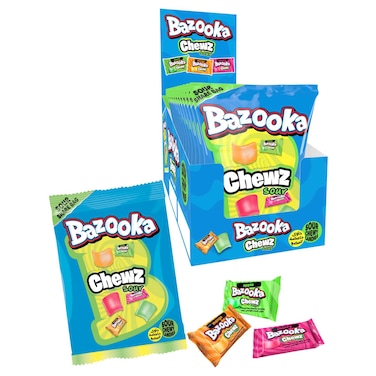 Bazooka Chewz Sour Chewy Candy Bag, 120g