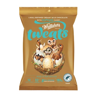 Whittaker's Tweats Mini Slab Milk Chocolate with Popping Candy, 180g