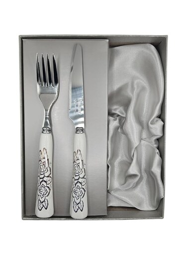 Ceramic Knives and Forks Set   12-Piece German-Inspired Cutlery   6 Knives &amp; 6 Forks with Elegant Ceramic Handles   Durable &amp; Stylish Dining Set