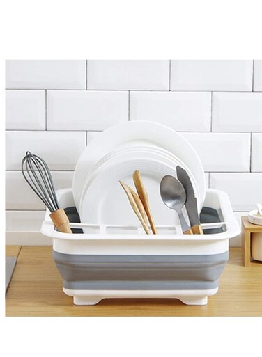 EASY WASH EASY CLEAN PORTABLE FOLDABLE DISH DRAINER COLLAPSIBLE KITCHEN DISH DRAINING RACK DRYER