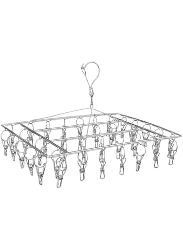 Emand Clothes Drying Rack with 40 Clips, Stainless Steel Laundry Hanging Clip Rack for Balcony and Courtyard, Suitable for Socks, Underwear, Drying Towels and Baby Clothes Upgrade