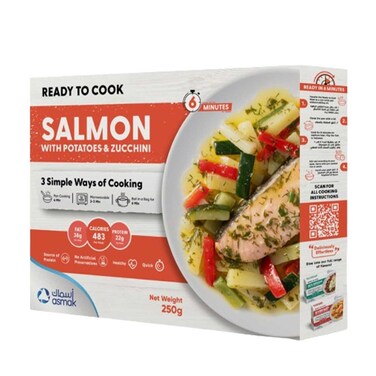 Asmak Ready-to-Cook Salmon with Potatoes and Zucchini 250g