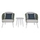 Aluminium and Rope Coffee Table and Chair Set 3 PCS