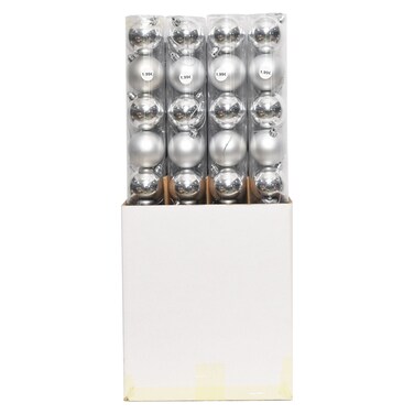 Carrefour Shiny Matt Decorative Ball Silver 6cm 10 PCS