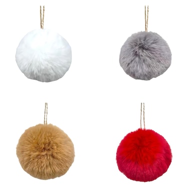 Carrefour Artificial Fur Ball Assorted 9.5cm