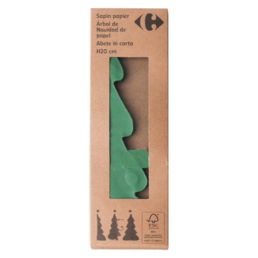 Carrefour Honeycomb Paper Christmas Tree, Green, 20cm