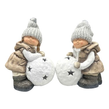 مجسمات أطفال للزينة من مادة المغنيزيا 38×33 سم، قطعتان