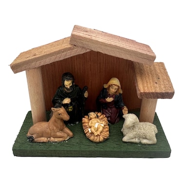 Crib with Nativity Set 13x6x10cm